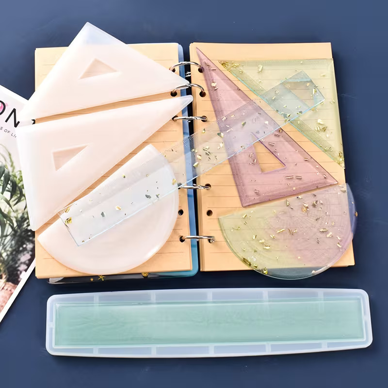 Ruler, Protractor & Triangle Silicone Mold Set