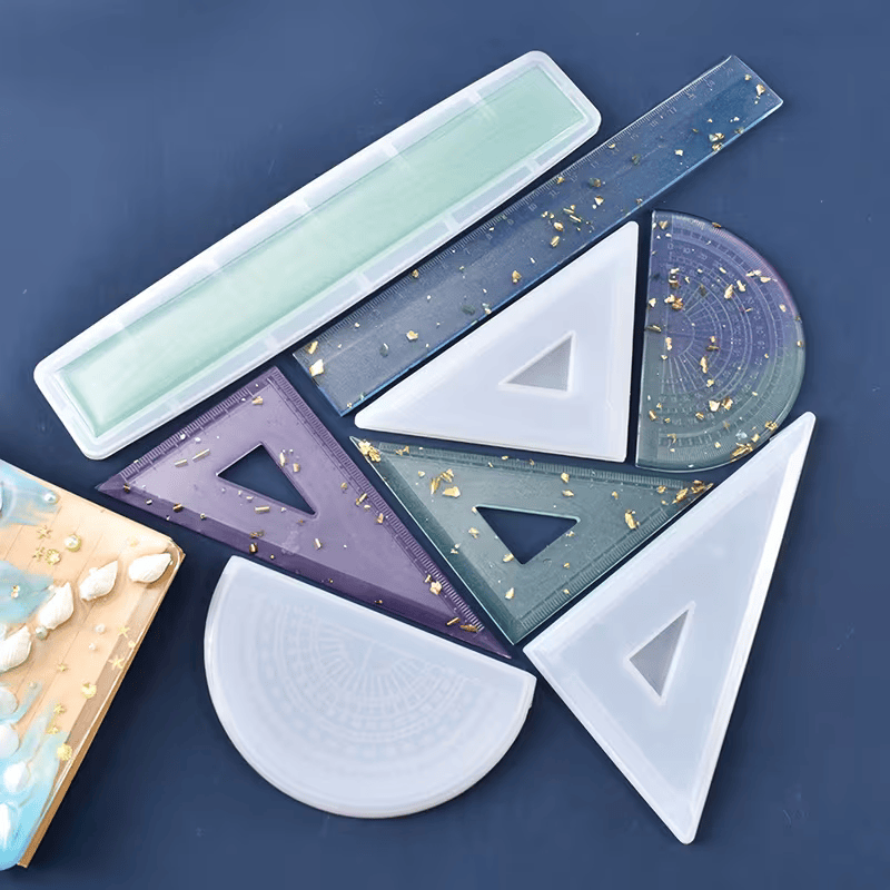 Ruler, Protractor & Triangle Silicone Mold Set