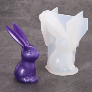 3D Sitting Rabbit Silicone Mold - Bunny