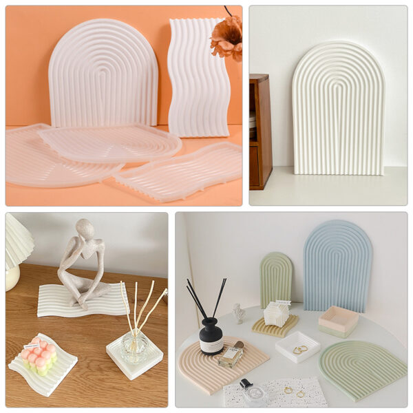 Arched, Wavy Stripe Tray Silicone Mold