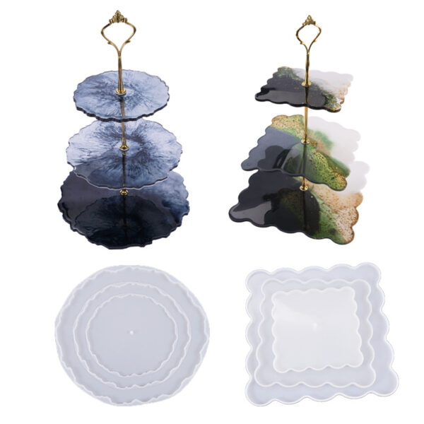 3-Tier Cake Stand / Serving Tray Silicone Mold Set