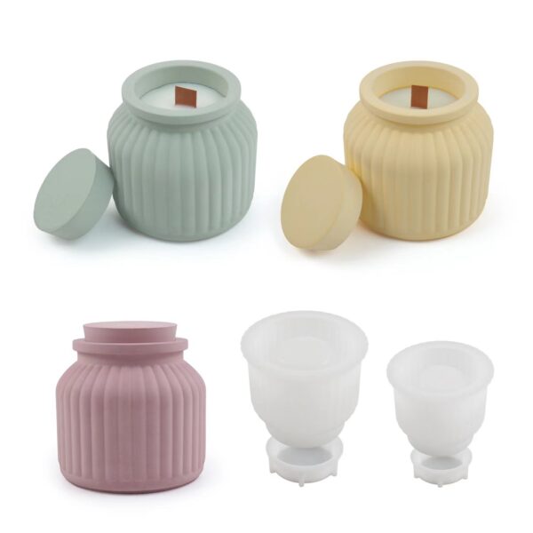 Wide Stripe Storage Jar Silicone Mold - Series 002