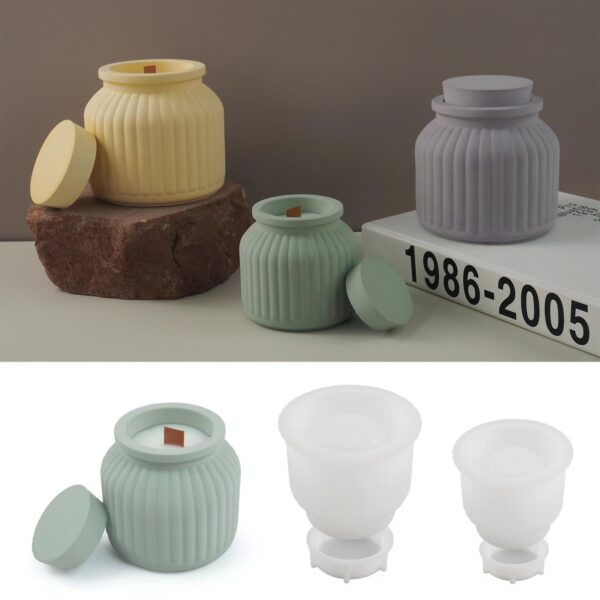 Wide Stripe Storage Jar Silicone Mold - Series 002
