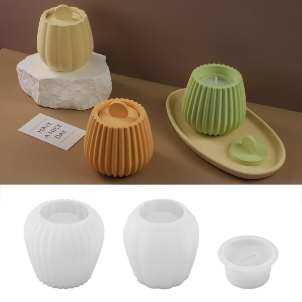 Pin Stripe Storage Jar Silicone Mold - Series 001