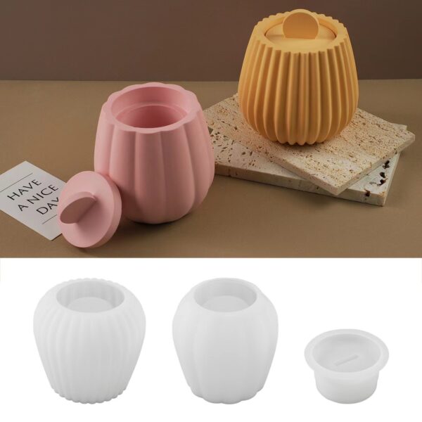 Pin Stripe Storage Jar Silicone Mold - Series 001
