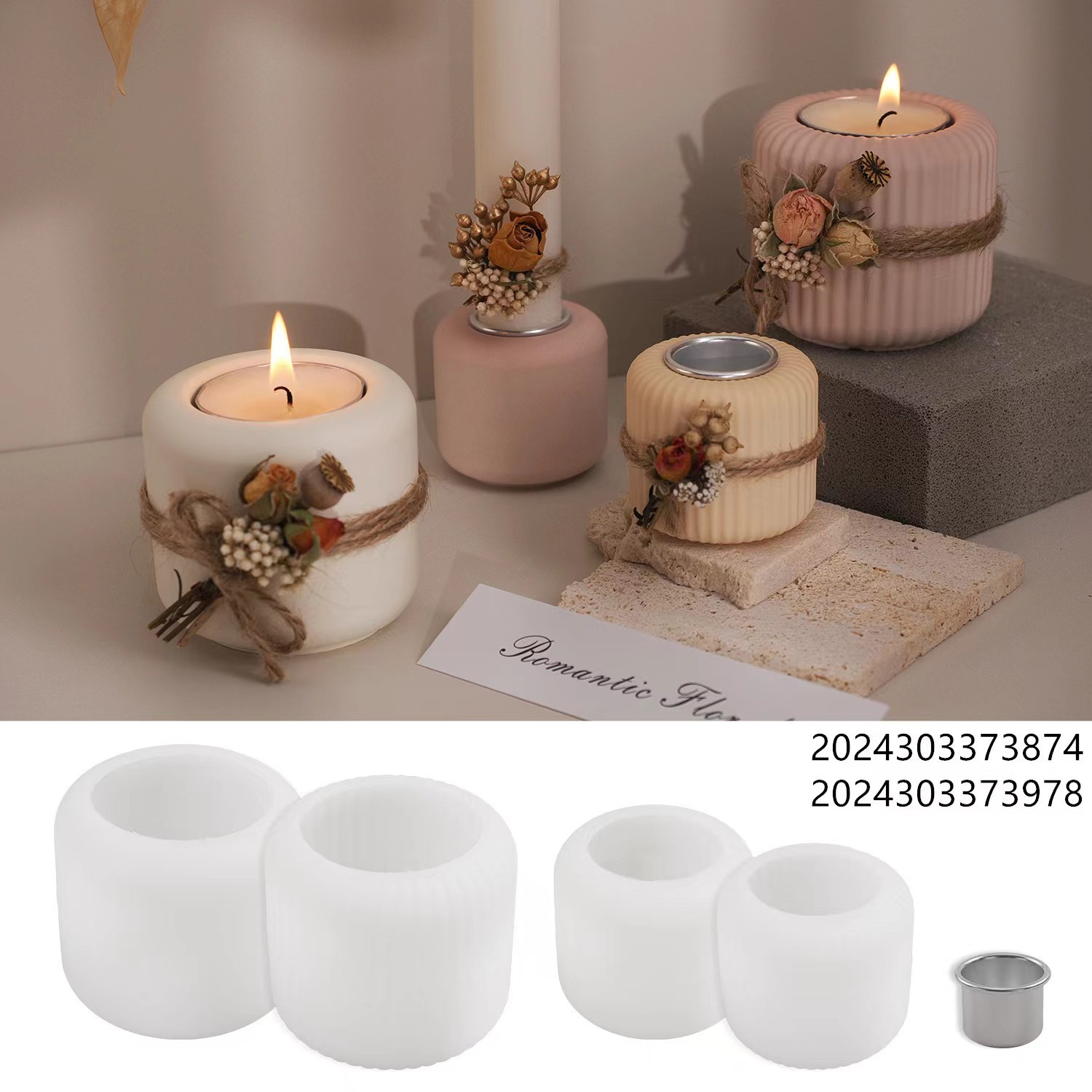 Cylinder Storage Jar with Lid Silicone Mold Set