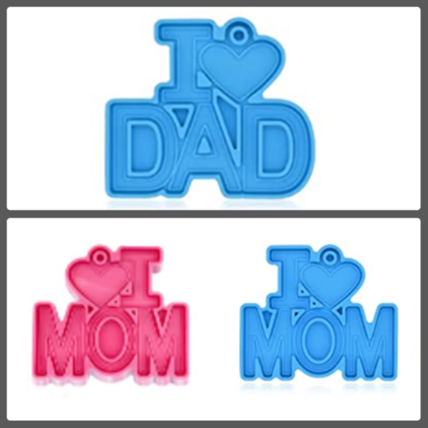 I Love Mom / Dad Text Pendant Mold