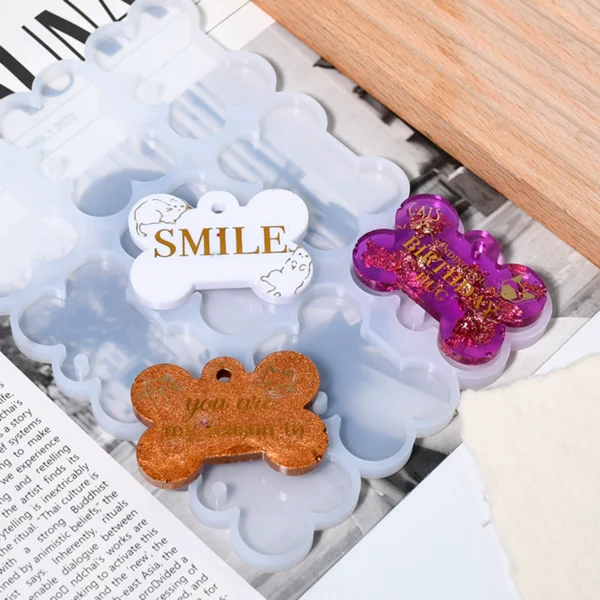 9 Cavity Bone Pet Tag Silicone Mold Sheet