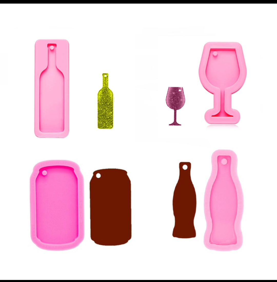 Wine, Beverage Keychain Silicone Mold