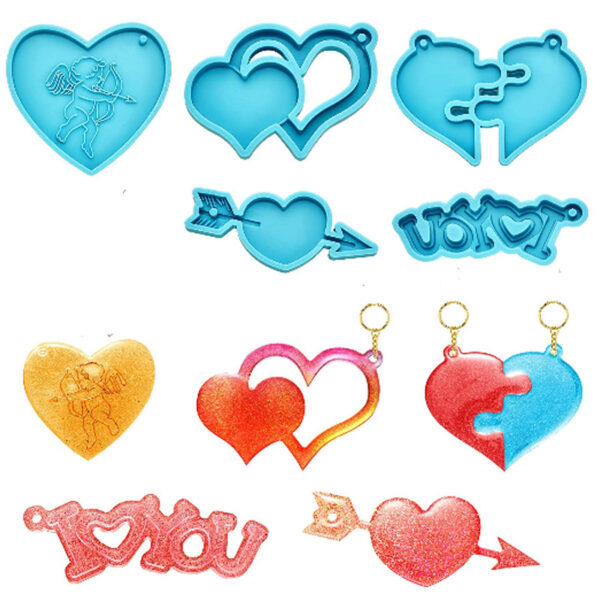 Split Heart Best Friends Keychain Mold