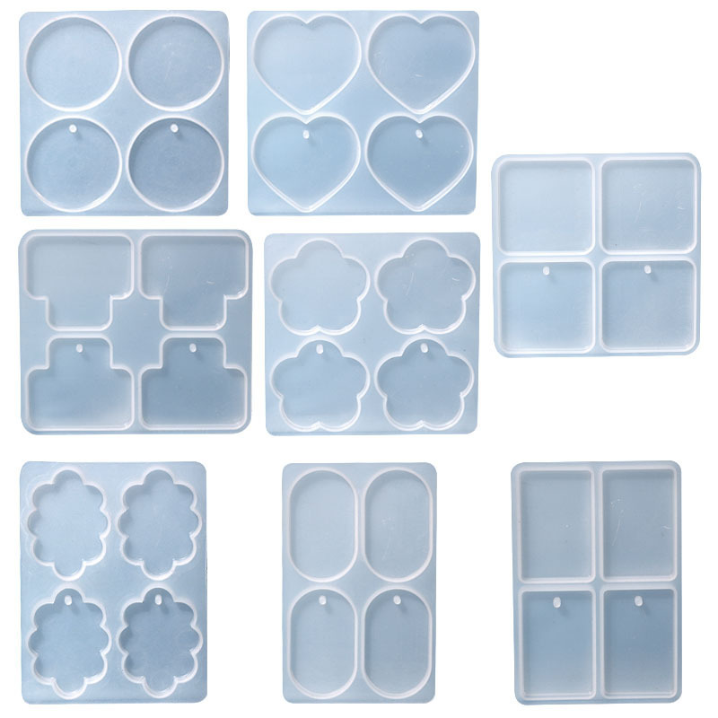 Geometric Keychain Tag Silicone Mold - 4 Cavity