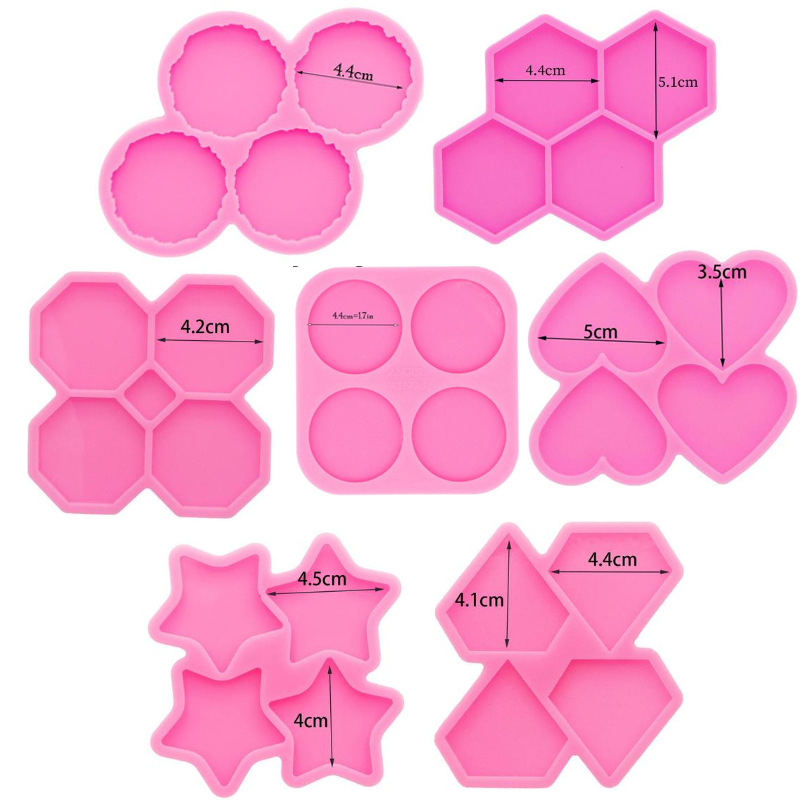 4 Cavity Assorted Shape Keychain Silicone Mold