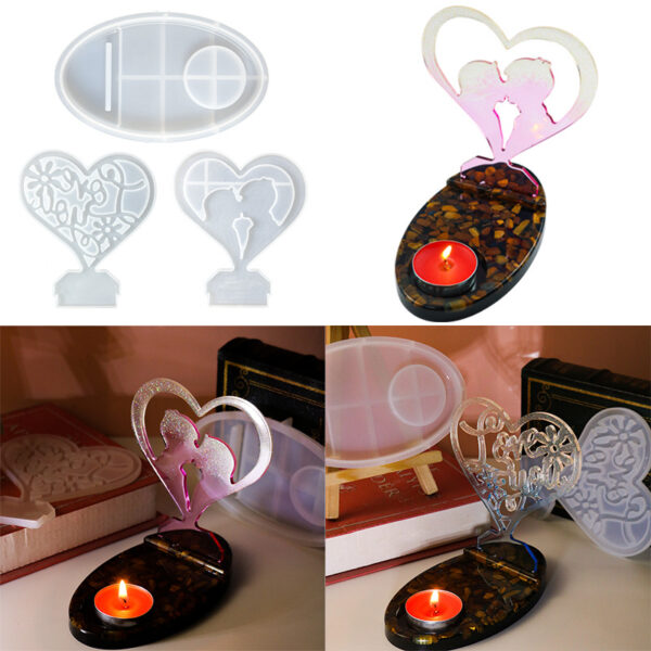 Romantic Couple Silhouette Stand Silicone Mold