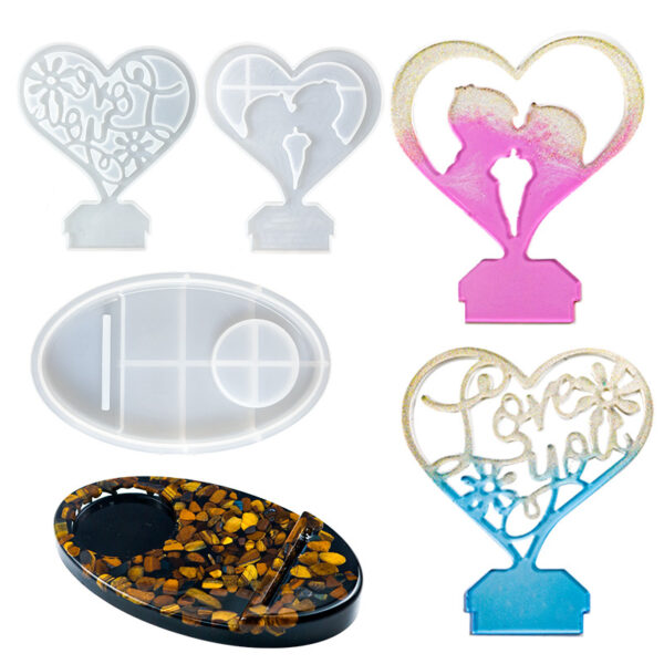 Romantic Couple Silhouette Stand Silicone Mold