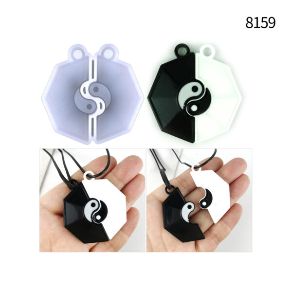 Interlocking Puzzle Heart Pendant Silicone Mold