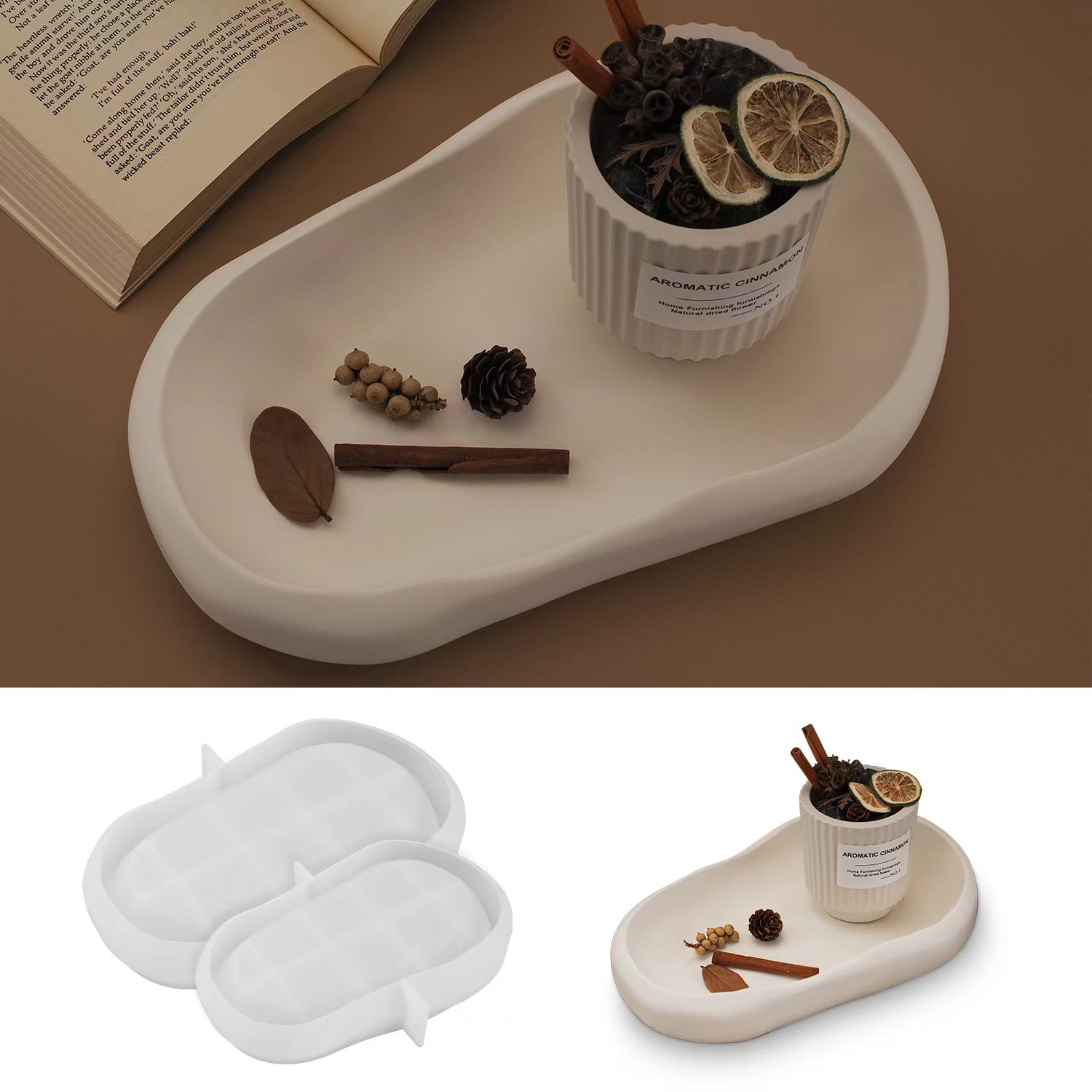 Elongated Boat Shape Tray Silicone Mold