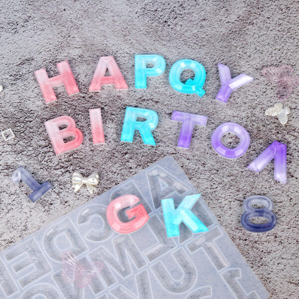 Faceted Diamond Cut Alphabet Silicone Mold - 3D Effect