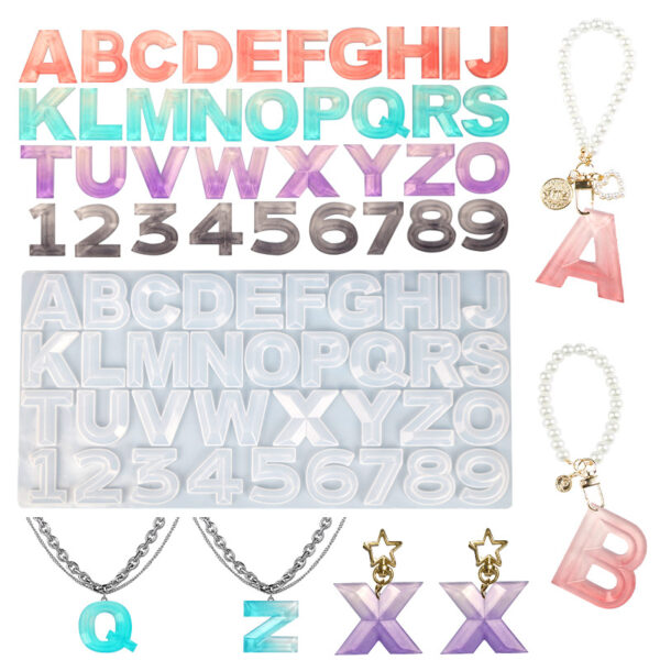 Faceted Diamond Cut Alphabet Silicone Mold - 3D Effect
