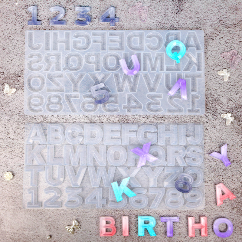 Faceted Diamond Cut Alphabet Silicone Mold - 3D Effect