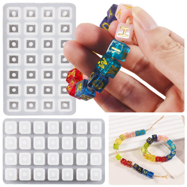 Cube Bead Alphabet Silicone Mold - Name Bracelets