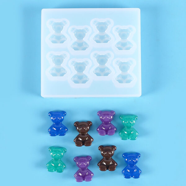 8-Cavity Mini Teddy Bear Silicone Mold