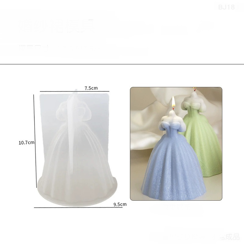 Gown Dress Candle Silicone Mold - Fashion