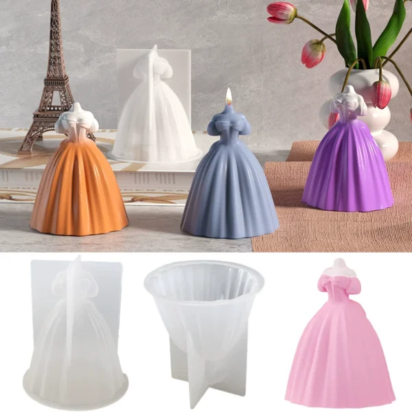 Gown Dress Candle Silicone Mold - Fashion