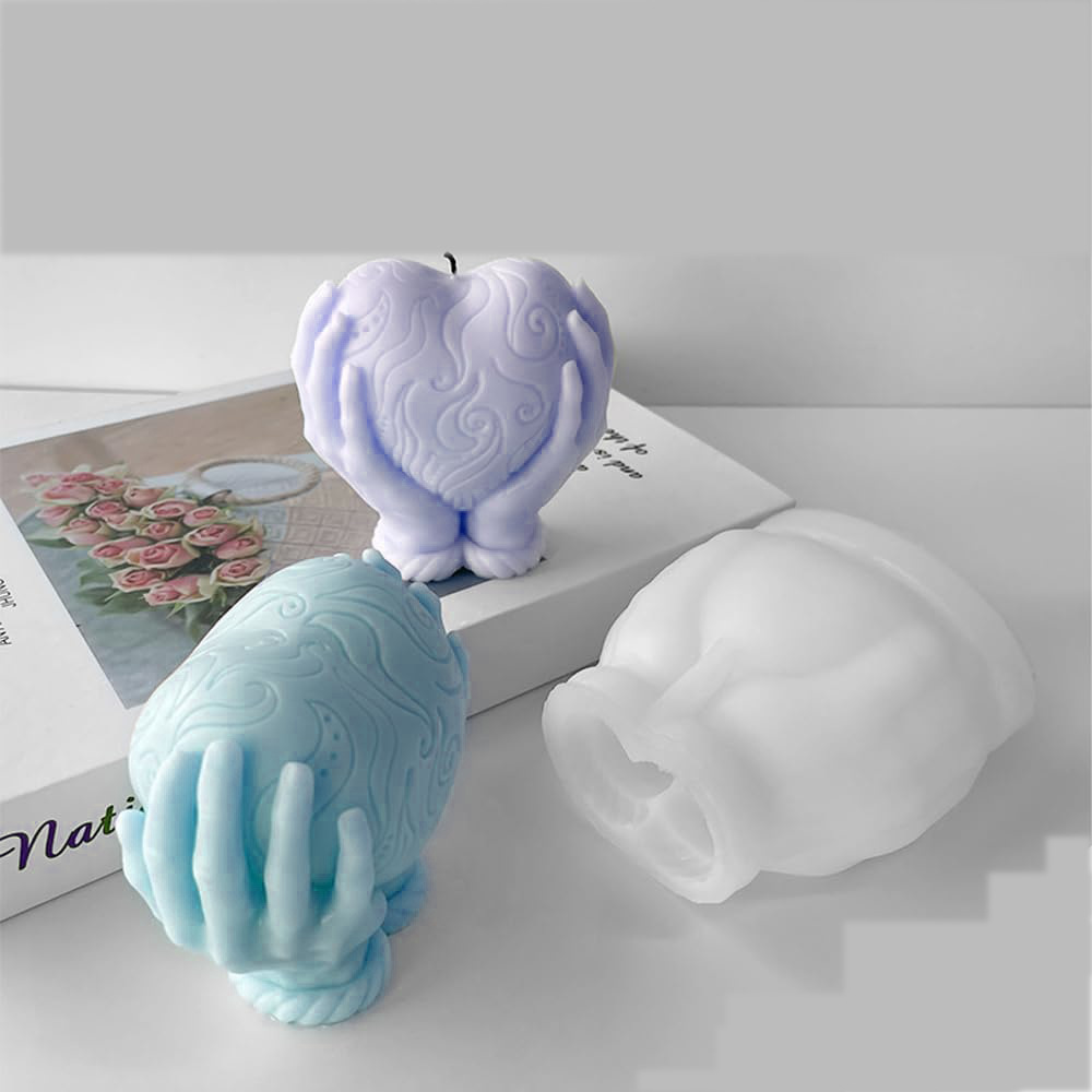 3D Heart Pillar Candle Silicone Mold