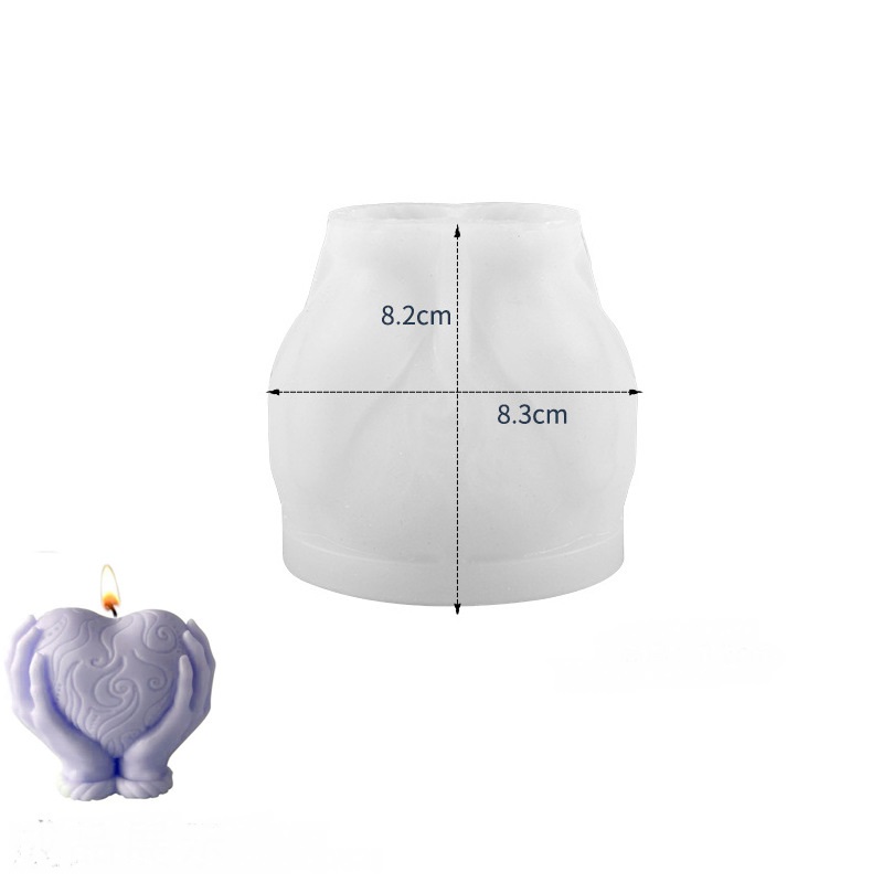 3D Heart Pillar Candle Silicone Mold