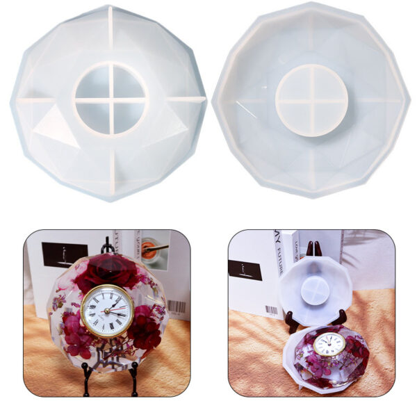 Geometric Polygon Wall Clock Silicone Mold