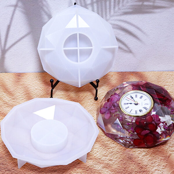 Geometric Polygon Wall Clock Silicone Mold