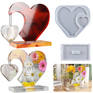 Hanging Heart Photo Frame Mold Set with Chains