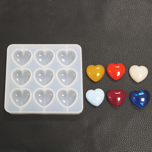 9 Cavity Deep Heart Silicone Mold