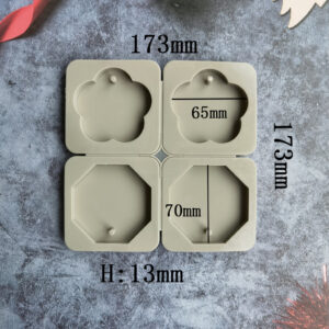 4 Cavity Octagon Wax Sachet Silicone Mold