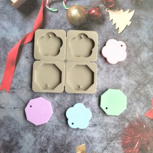 4 Cavity Octagon Wax Sachet Silicone Mold