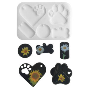 Pet Paw Print Tag Silicone Mold - Small