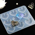 9 Cavity Heart Keychain Mold
