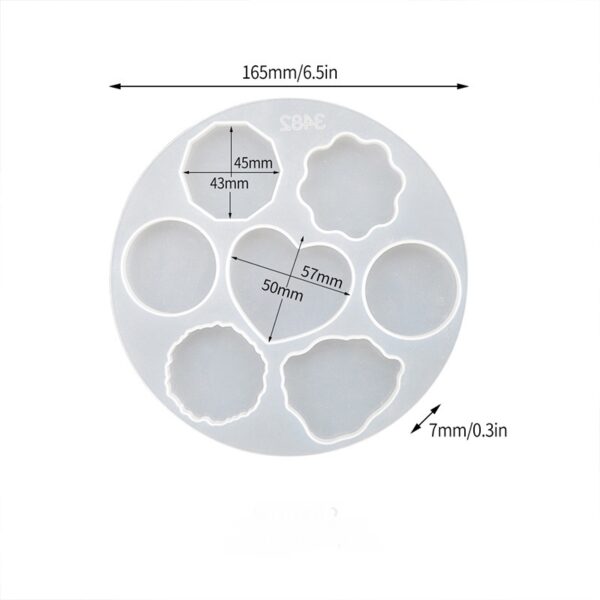 7 Cavity Round Tag Silicone Mold - Styles 2