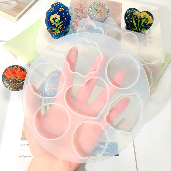 7 Cavity Round Tag Silicone Mold - Styles 2