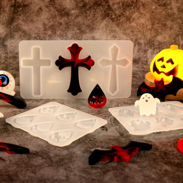 3-Cavity Cross Pendant Silicone Mold