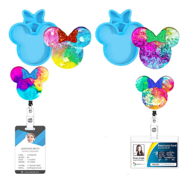 Minnie Head, Bow Outline Keychain Mold