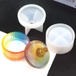 Fluted Round Jewelry Jar Silicone Mold