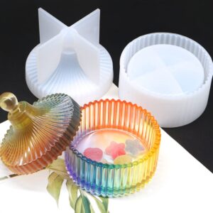 Fluted Round Jewelry Jar Silicone Mold