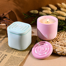 Square and Round Candle Jar Silicone Mold with Lid