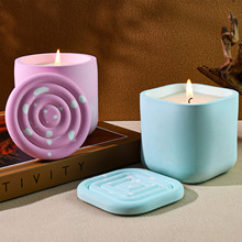 Square and Round Candle Jar Silicone Mold with Lid