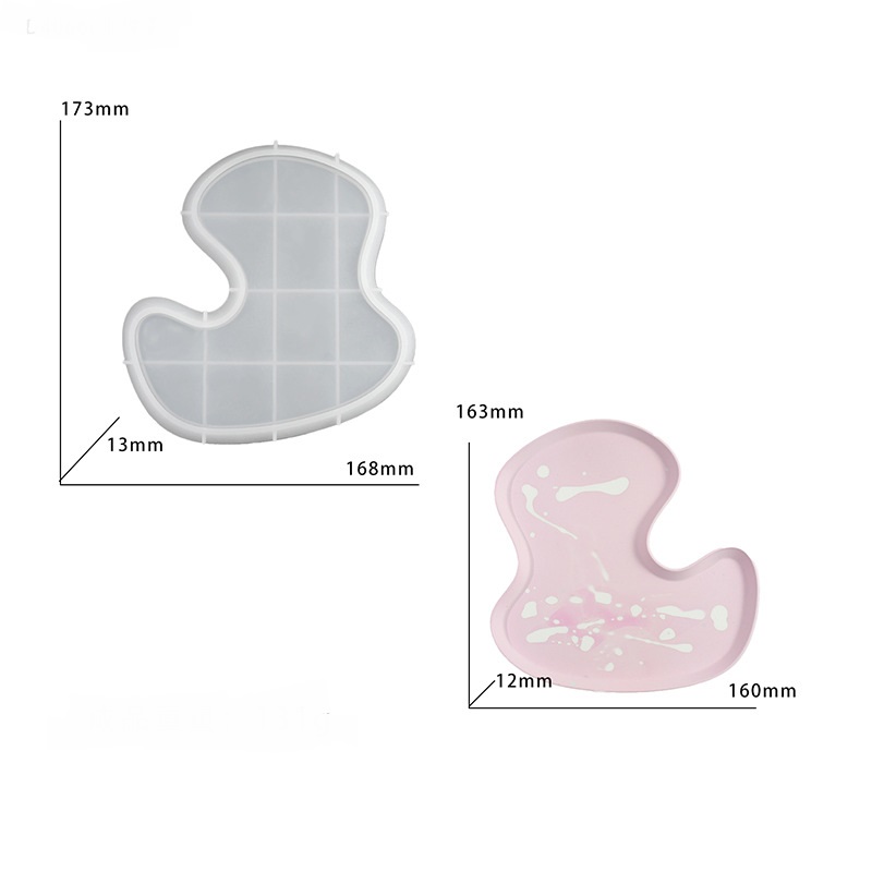 Unique L-Shaped Wavy Tray Silicone Mold for Epoxy Resin, Concrete, or Gypsum