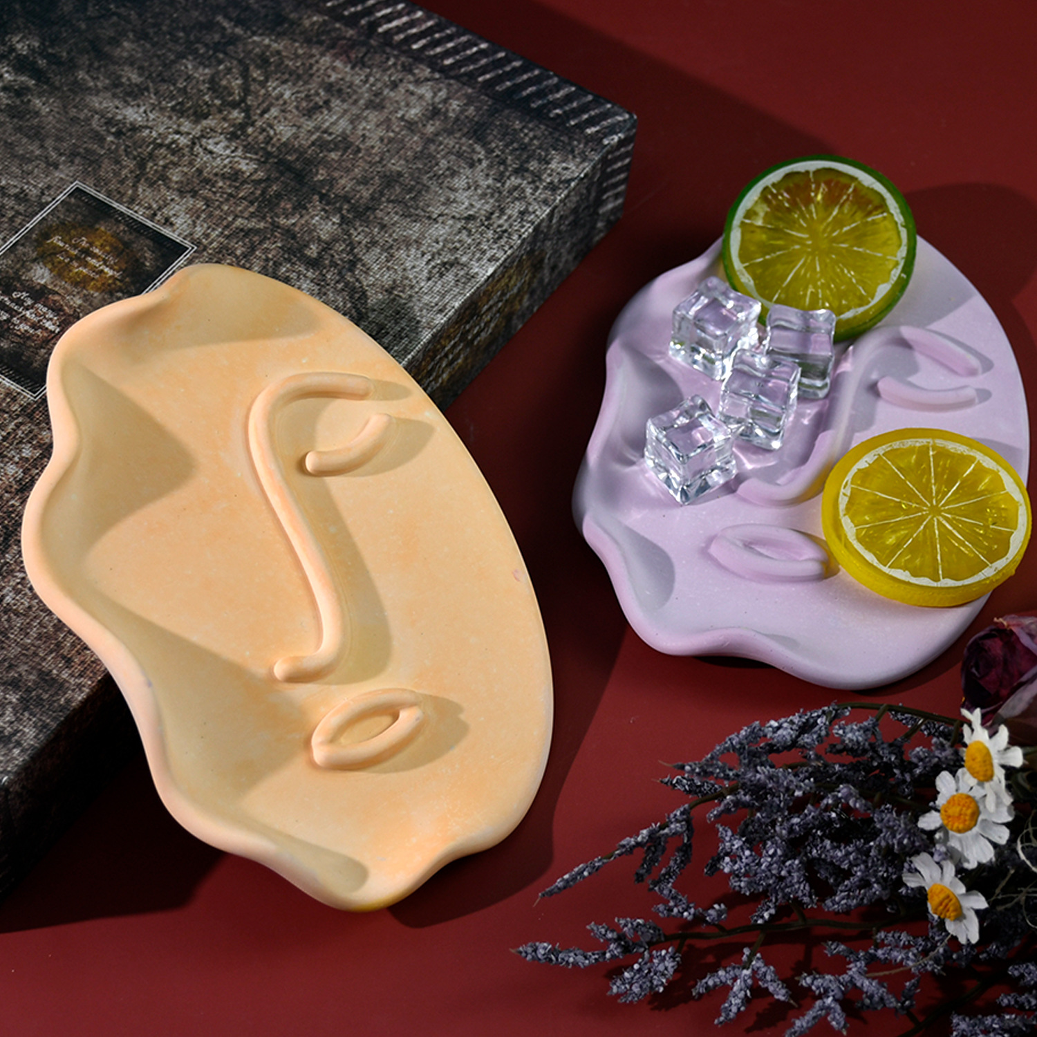 Twisted Face Trinket Tray Silicone Mold