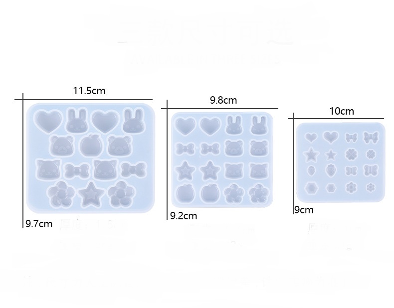 Cute Rabbit Apple Strawberry Silicon Mold for Resin Charms, Stud Earrings, Pendants