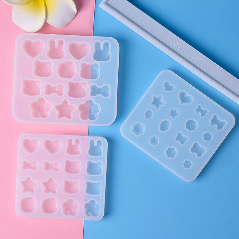 Cute Rabbit Apple Strawberry Silicon Mold for Resin Charms, Stud Earrings, Pendants