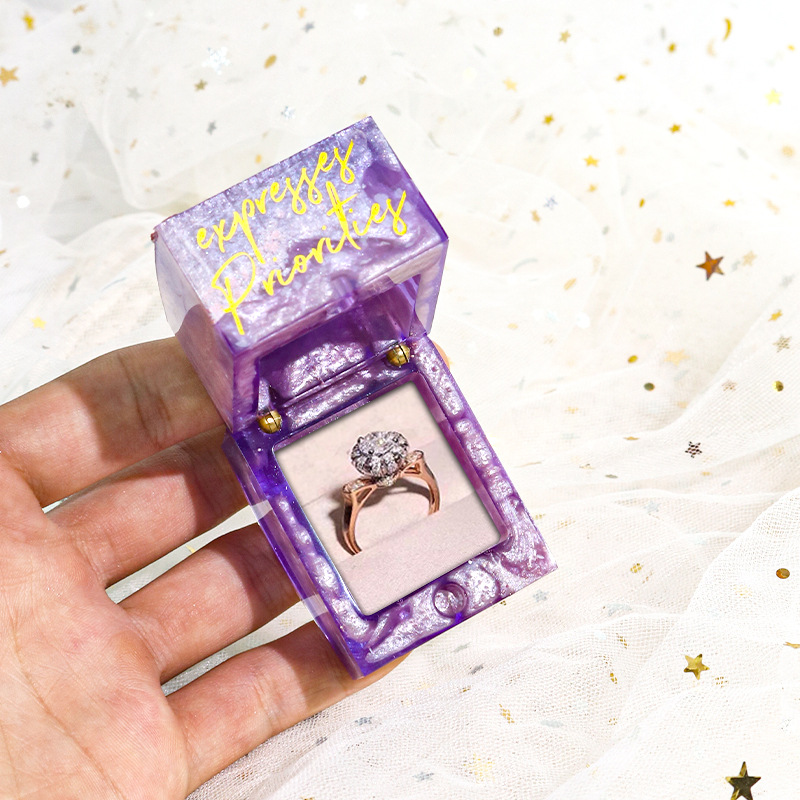 Square Hinged Single Ring Box Silicone Mold